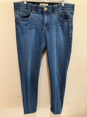 Democracy Ab Technology Jeans Skinny Stretch Mid Rise Cotton Blue Size 14